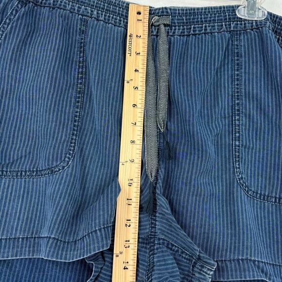 J Crew Seaside Shorts Size XL Indigo Blue Stripe High Rise Pull On Drawstring - Picture 8 of 11